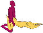 Sex position #152 - Honeymoon. (doggy style, from behind, kneeling, rear entry). Kamasutra - Photo, picture, image