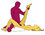 Sex position #188 - Hero. (kneeling, right angle). Kamasutra - Photo, picture, image