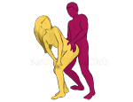 Sex position #82 - Venus. (doggy style, from behind, rear entry, standing). Kamasutra - Photo, picture, image