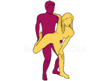 Sex position #94 - Narcissus. (doggy style, from behind, rear entry, standing). Kamasutra - Photo, picture, image