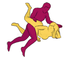 Sex position #88 - Belt. (from behind, lying down, rear entry, sideways). Kamasutra - Photo, picture, image