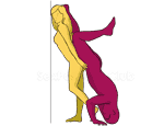 Sex position #166 - Hill. (from behind, rear entry, reverse, standing). Kamasutra - Photo, picture, image