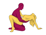 Sex position #215 - Cradle. (face to face, sitting, woman on top). Kamasutra - Photo, picture, image