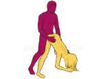 Sex position #229 - Eiffel Tower. (doggy style, from behind, rear entry, standing). Kamasutra - Photo, picture, image