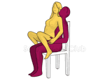 Sex position #470 - Relaxation (on the chair). (anal sex, woman on top, from behind, sitting). Kamasutra - Photo, picture, image