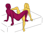 Sex position #361 - Kinky spider (on the bed). (criss cross, reverse, sitting). Kamasutra - Photo, picture, image